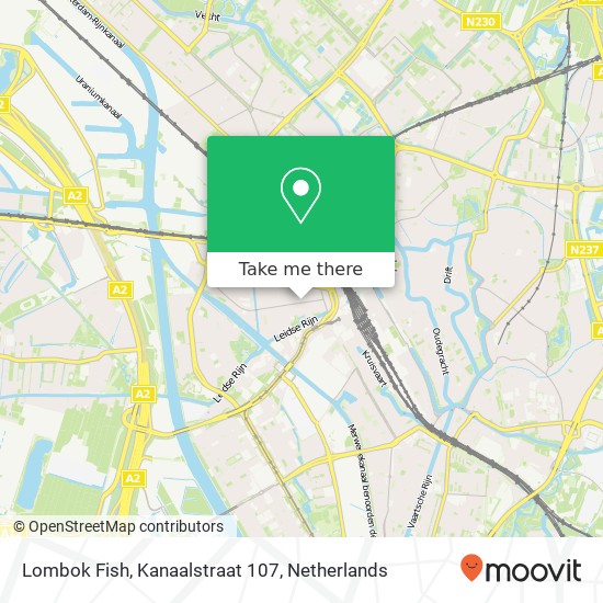 Lombok Fish, Kanaalstraat 107 map