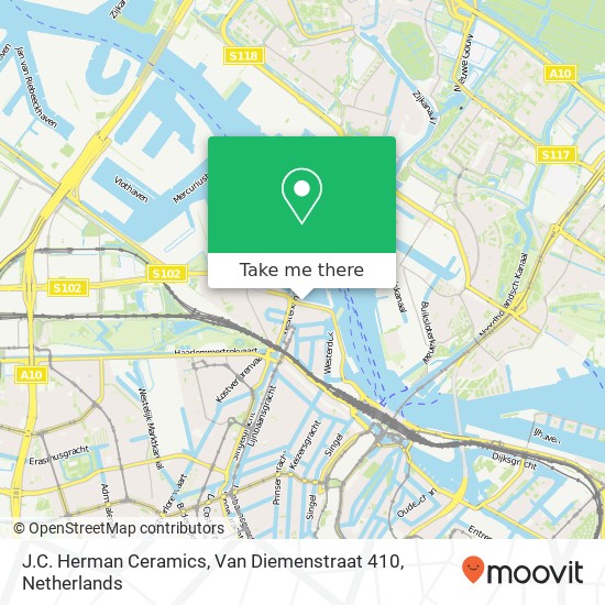 J.C. Herman Ceramics, Van Diemenstraat 410 map