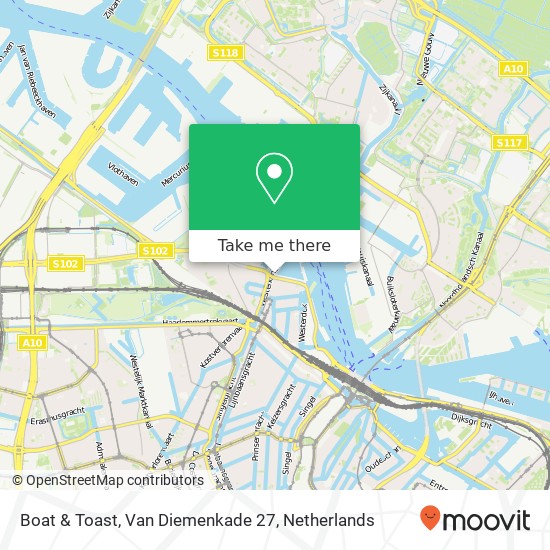 Boat & Toast, Van Diemenkade 27 map
