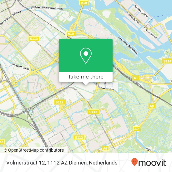 Volmerstraat 12, 1112 AZ Diemen map