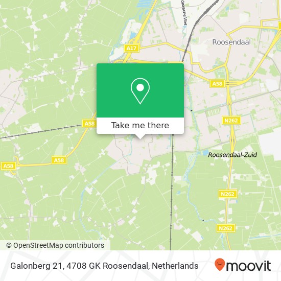 Galonberg 21, 4708 GK Roosendaal Karte