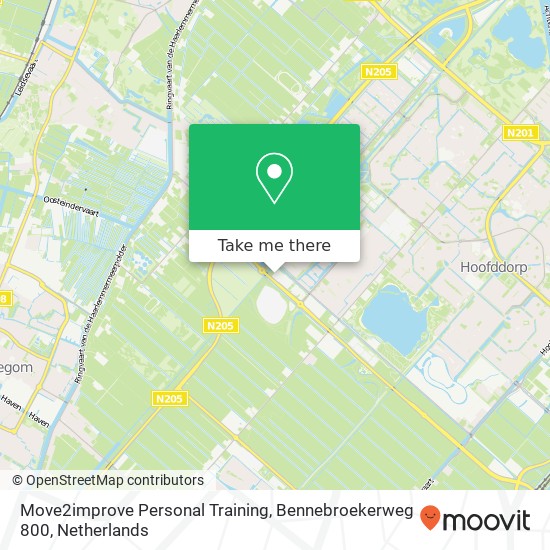 Move2improve Personal Training, Bennebroekerweg 800 map