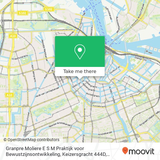 Granpre Moliere E S M Praktijk voor Bewustzijnsontwikkeling, Keizersgracht 444D Karte