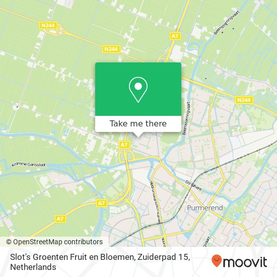 Slot's Groenten Fruit en Bloemen, Zuiderpad 15 map