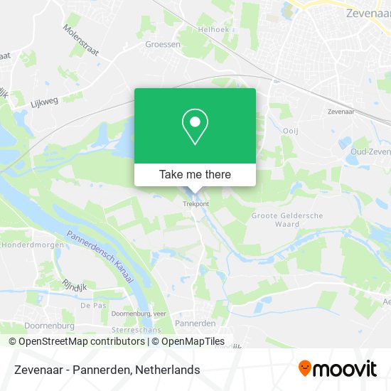 Zevenaar - Pannerden map