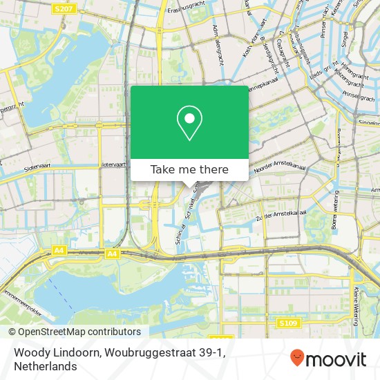 Woody Lindoorn, Woubruggestraat 39-1 map