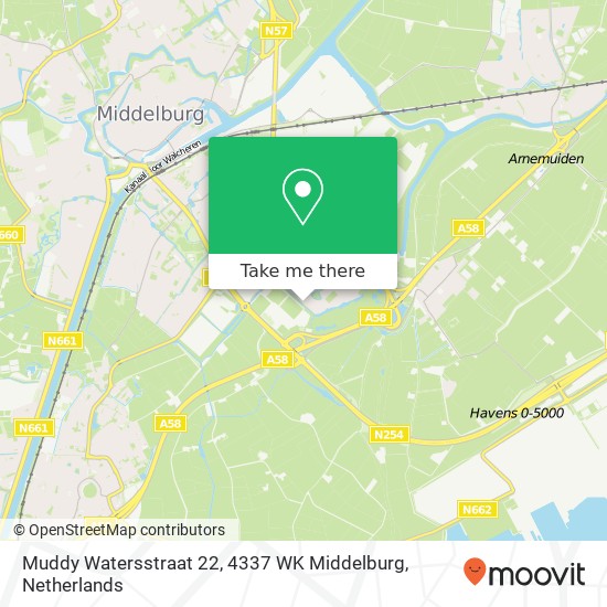Muddy Watersstraat 22, 4337 WK Middelburg Karte