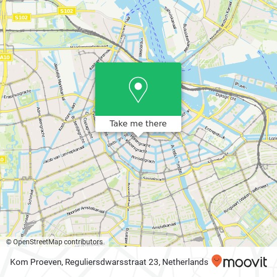 Kom Proeven, Reguliersdwarsstraat 23 map
