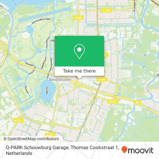 Q-PARK Schouwburg Garage, Thomas Cookstraat 1 map