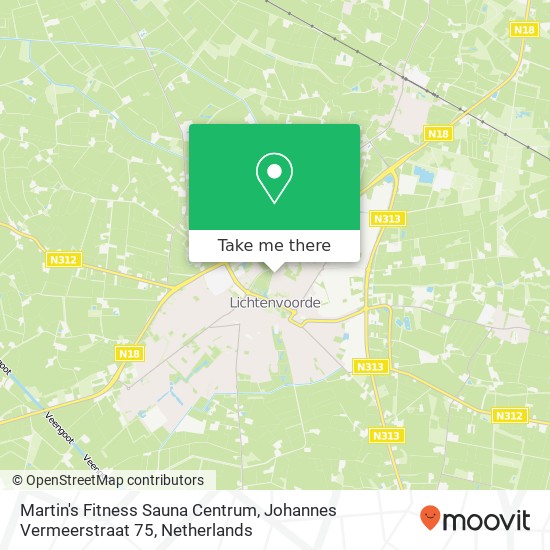 Martin's Fitness Sauna Centrum, Johannes Vermeerstraat 75 map