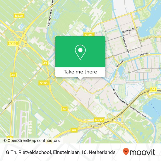 G.Th. Rietveldschool, Einsteinlaan 16 map