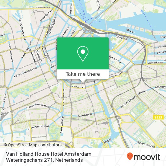 Van Holland House Hotel Amsterdam, Weteringschans 271 Karte