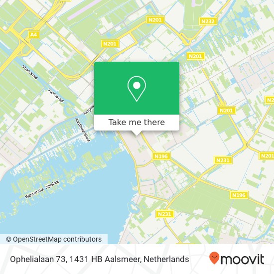 Ophelialaan 73, 1431 HB Aalsmeer Karte