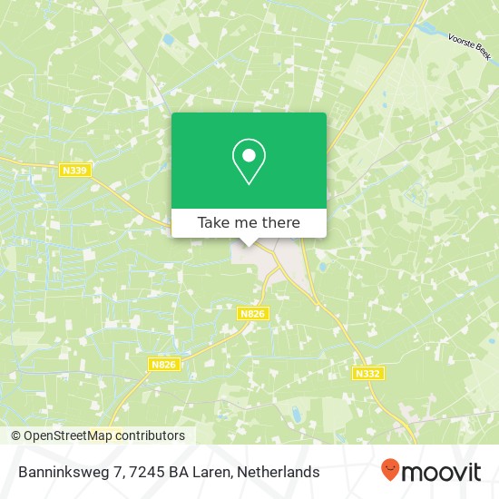 Banninksweg 7, 7245 BA Laren map