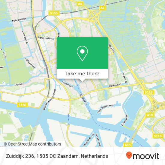 Zuiddijk 236, 1505 DC Zaandam map