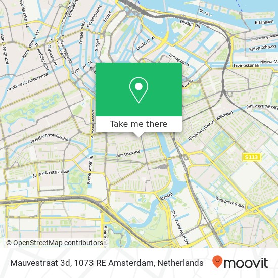 Mauvestraat 3d, 1073 RE Amsterdam Karte