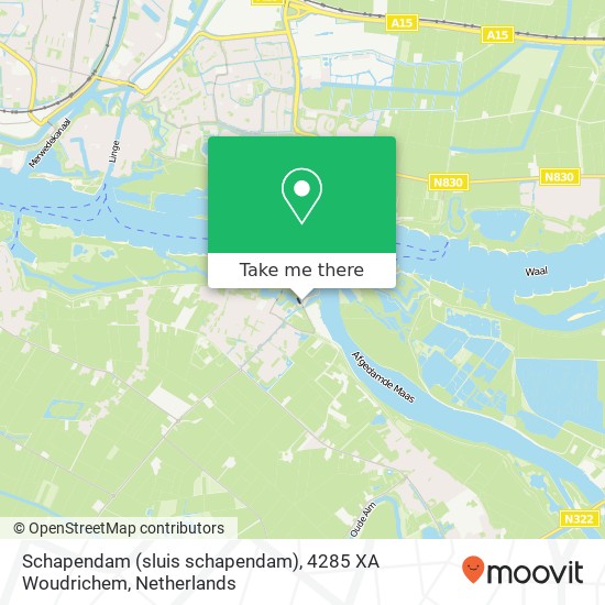 Schapendam (sluis schapendam), 4285 XA Woudrichem map