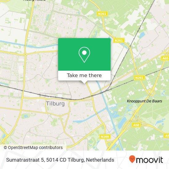 Sumatrastraat 5, 5014 CD Tilburg map