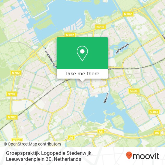 Groepspraktijk Logopedie Stedenwijk, Leeuwardenplein 30 map