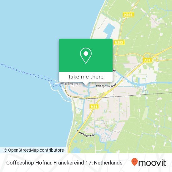 Coffeeshop Hofnar, Franekereind 17 map