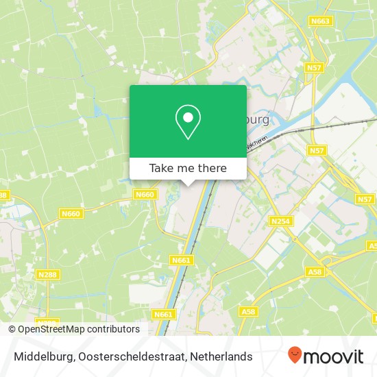 Middelburg, Oosterscheldestraat Karte