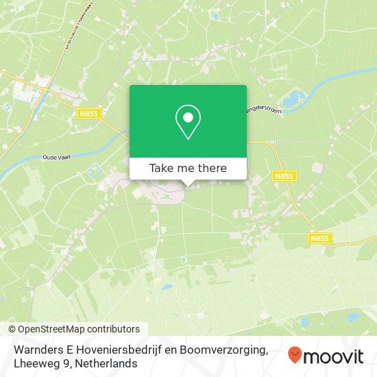 Warnders E Hoveniersbedrijf en Boomverzorging, Lheeweg 9 map