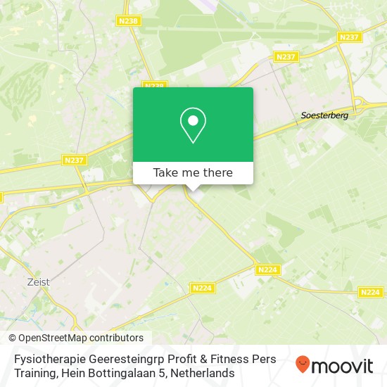 Fysiotherapie Geeresteingrp Profit & Fitness Pers Training, Hein Bottingalaan 5 map