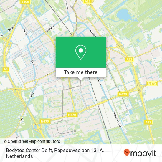 Bodytec Center Delft, Papsouwselaan 131A map