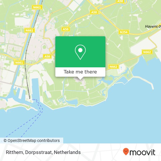 Ritthem, Dorpsstraat map
