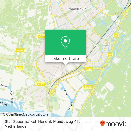 Star Supermarket, Hendrik Mandeweg 43 Karte