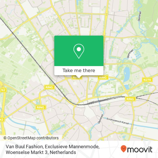 Van Buul Fashion, Exclusieve Mannenmode, Woenselse Markt 3 map