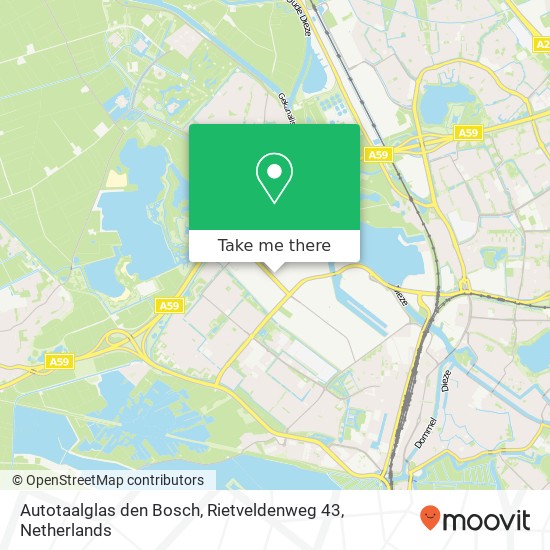 Autotaalglas den Bosch, Rietveldenweg 43 map