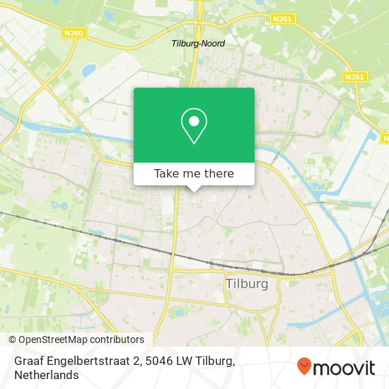 Graaf Engelbertstraat 2, 5046 LW Tilburg map