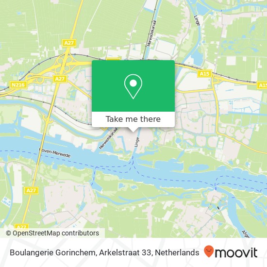 Boulangerie Gorinchem, Arkelstraat 33 map