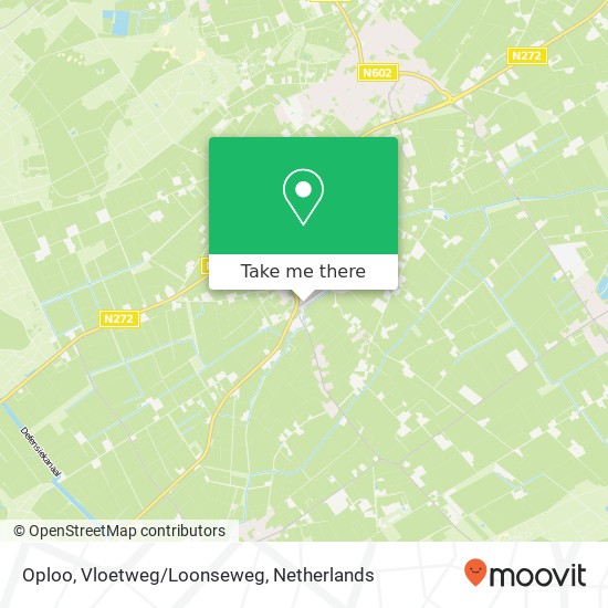 Oploo, Vloetweg/Loonseweg Karte