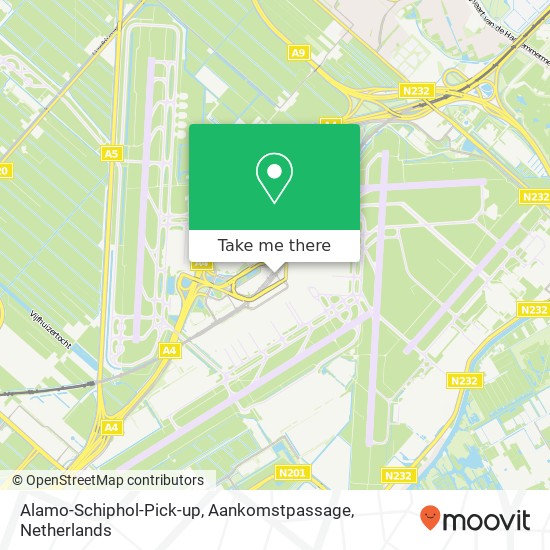 Alamo-Schiphol-Pick-up, Aankomstpassage map