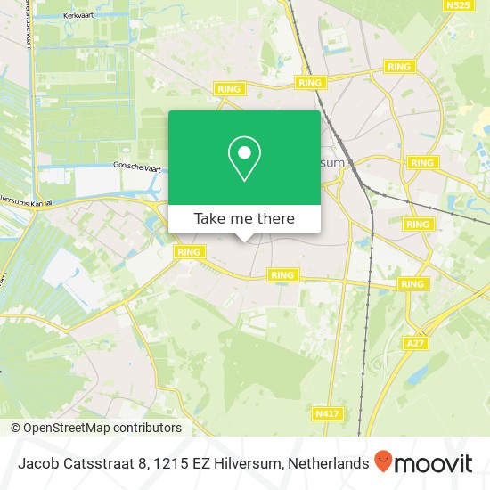 Jacob Catsstraat 8, 1215 EZ Hilversum map