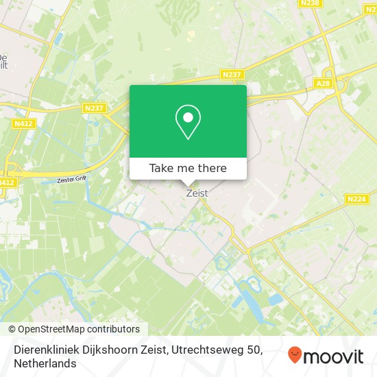 Dierenkliniek Dijkshoorn Zeist, Utrechtseweg 50 map