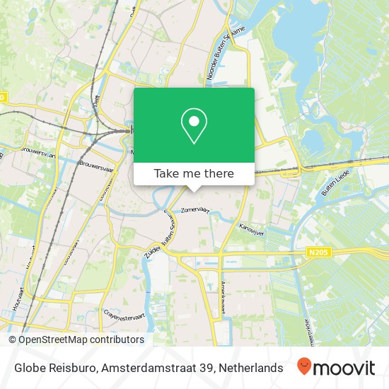 Globe Reisburo, Amsterdamstraat 39 map