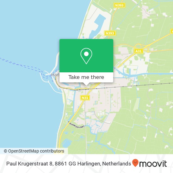 Paul Krugerstraat 8, 8861 GG Harlingen Karte