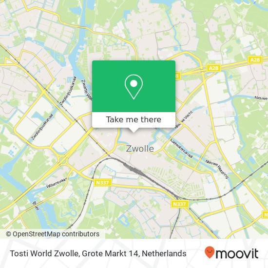 Tosti World Zwolle, Grote Markt 14 map