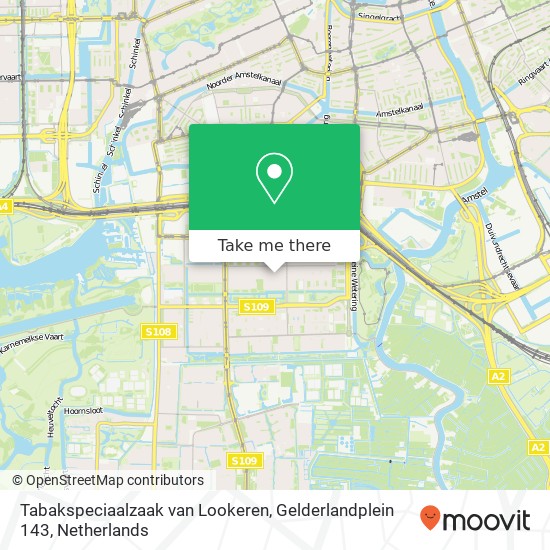 Tabakspeciaalzaak van Lookeren, Gelderlandplein 143 map