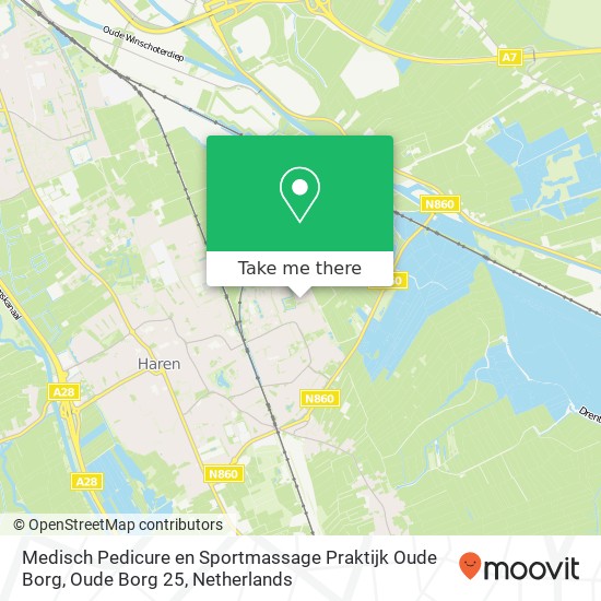 Medisch Pedicure en Sportmassage Praktijk Oude Borg, Oude Borg 25 Karte