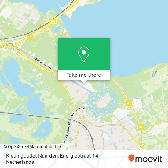 Kledingoutlet Naarden, Energiestraat 14 map