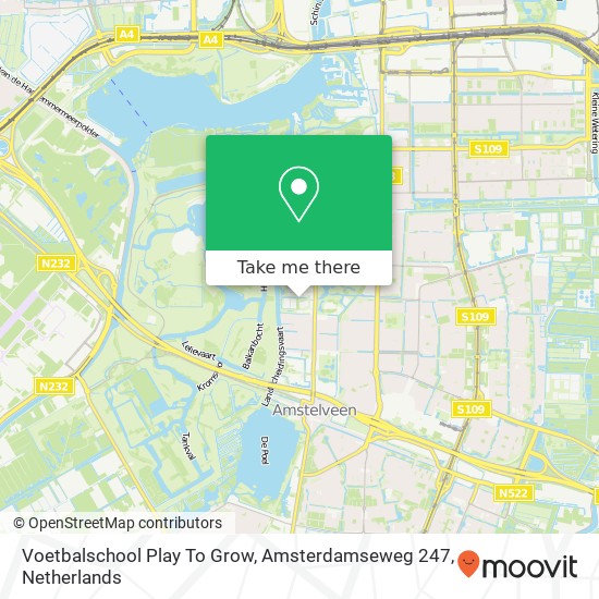 Voetbalschool Play To Grow, Amsterdamseweg 247 map
