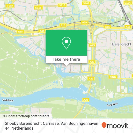 Shoeby Barendrecht Carnisse, Van Beuningenhaven 44 map