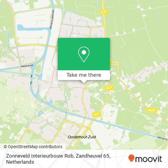 Zonneveld Interieurbouw Rob, Zandheuvel 65 Karte