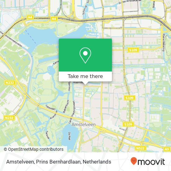 Amstelveen, Prins Bernhardlaan map