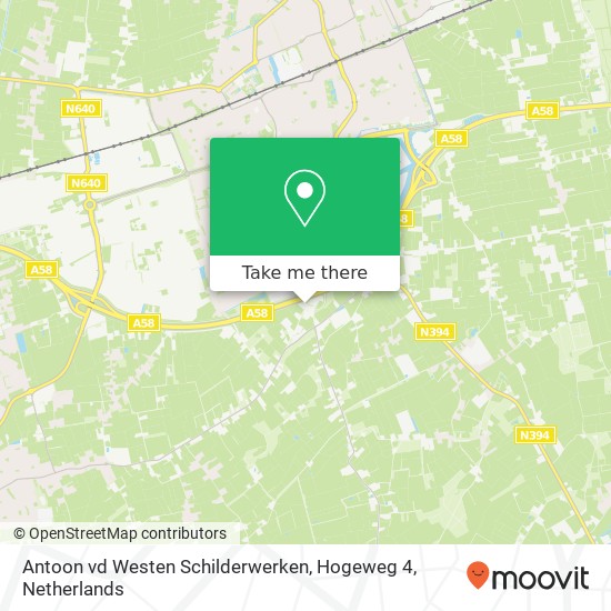 Antoon vd Westen Schilderwerken, Hogeweg 4 map