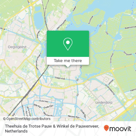 Theehuis de Trotse Pauw & Winkel de Pauwenveer, Parkzicht 100 map